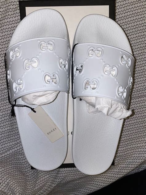 cheap gucci slides white|gucci slides cheap real.